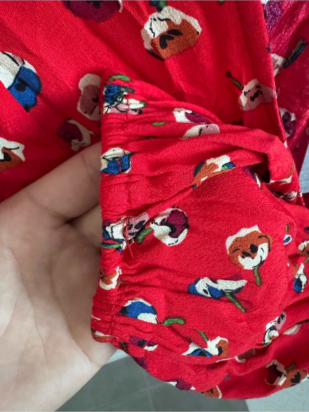 New Anthropologie Maeve Petunia Red Wrap Dress Floral Summer Size 10P NWT - Picture 11 of 11